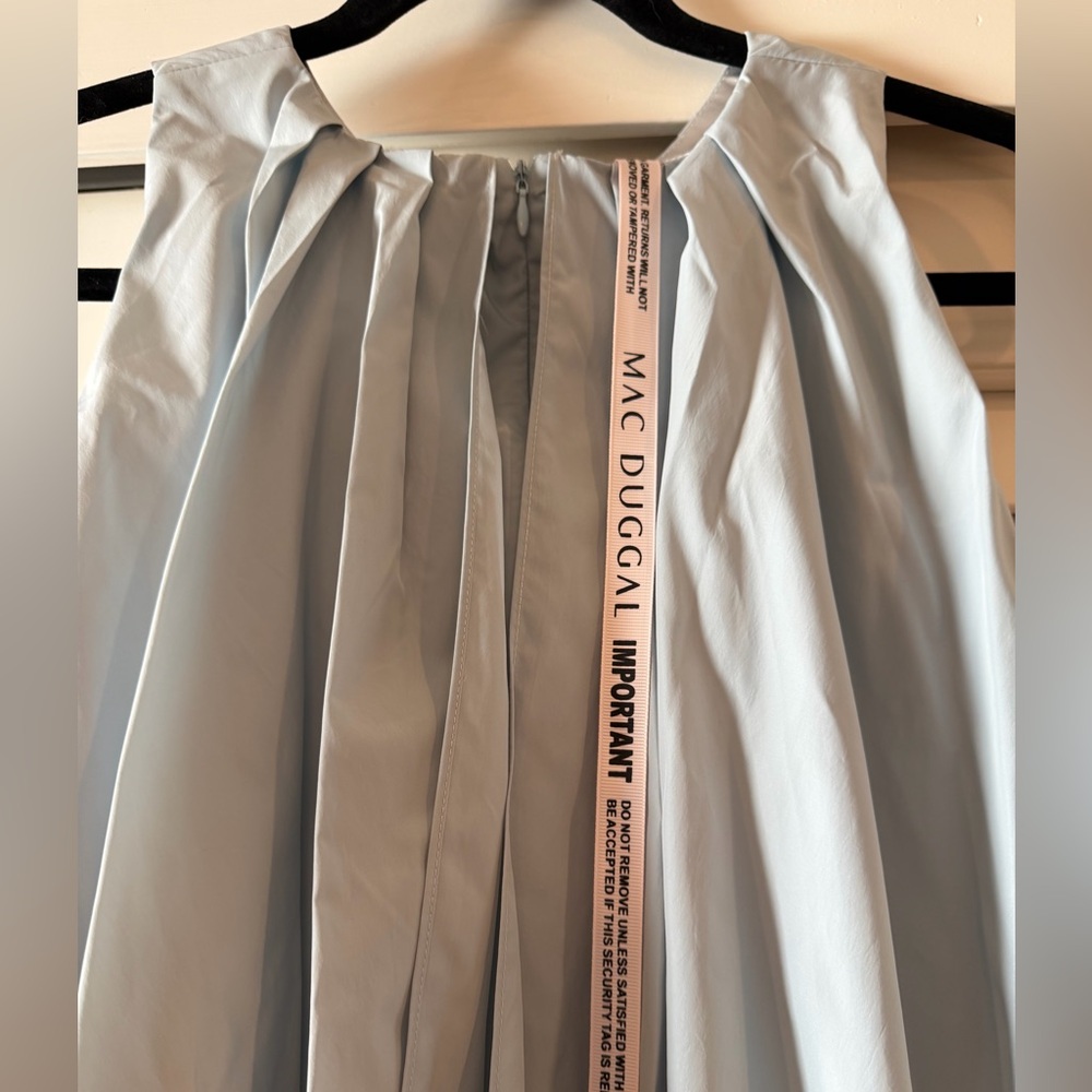 Mac Duggal Light Blue Sleeveless Taffeta Bubble Mini Dress - Picture 10 of 12
